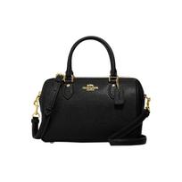 Coach Rowan 25 Užsegimas užtrauktuku Grūdėtos odos rankinė per petį Vidutinio dydžio moteriškos rankinės Juoda CH282-IMBLK Basic Set (Bag+Dust Bag)