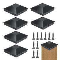 6Pcs PP Fence Post Caps Decor Corridors Covers Black Waterproof Fence Caps Outdoor Post Cover for Protect Wood Post China Mainland