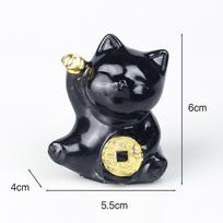 Mini laimingų kačių statulėlės dekoras Kristalinė epoksidinės dervos katės statulėlė Pritraukti sėkmės pinigų turto Dovana vyrams moterims Stalo figūrėlės