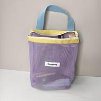 New Fashion High Quality Dopamine Mesh Toiletry Bag Portable Transparent Handbag Large Capacity Cosmetic Bags Makeup Toiletry violetinė