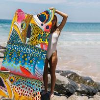 Colorful Sardine Lobster Fish Big Microfiber Beach Towels Quick Dry Towel Sand Beach Towels Pool Towel for Travel Swim Pool Yoga Cotton 30x30cm