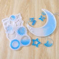 Silicone Casting Molds Pendant Crystal Resin Mould Star Moon Hanging Decoration Crafts Gift for Family Friends China Mainland