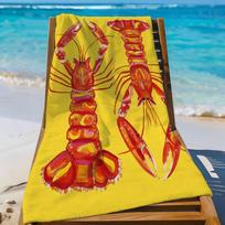 Art Colorful Lobster Ocean Towel Sports Quick Dry Travel Camping Gear Sandproof Soft Light Large Beach Towel STJ40x70CM