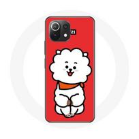 Coque pour Xiaomi Mi 11 Lite BTS Bangtan Garçons BT21 RJ de Jin Fond Rouge
