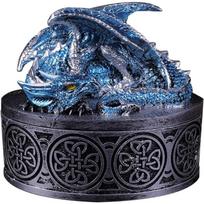 Unikali nauja drakono rašto DND kauliukų dovanų laikymo dėžutė, Dungeons and Dragons RPG MTG stalo žaidimai D&D Pathfinder Shadowrun, DND priedų esminių dalių rinkinys 10.3*8.8*7.3cm mėlyna