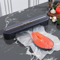 Portable Vacuum Sealer: Intelligent, Fresh-Locking, Automatic Food Packaging Machine 718, European plug, 10 vacuum bags tamsiai mėlyna spalva