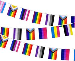 33 pėdų „Pride“ vėliavos, spalvinga juostelė „Pride“ priedams, namai, mokykla, barai, restoranai, sodo puošyba 83cm