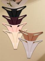 6PcsSet Seamless Ultra-thin Underwear Women Sexy Thin Belt Panties Female High Stretch Thongs Girls Breathable G-String Lingerie XS&6pcs