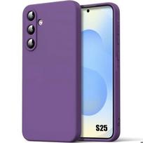 Coque pour samsung galaxy s25 - silicone souple anti-rayures - violet foncé - booling® violetinė
