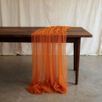 Nordic Wedding Voile Table Runner: Solid Chiffon Crepe Decoration for Dining and Parties 30x300 cm oranžinė