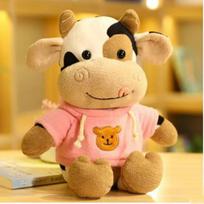 Cute cow doll calf plush toy zodiac cow doll rag doll girl birthday gift dressing calf 30cm