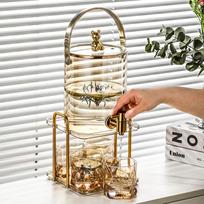 Nordic Glass Cold Water Pitcher with Faucet & Cup