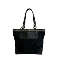 COACH 10445 Shoulder 2way Signature canvas Tote Bag black canvas Used
