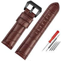 For Panerai 441 1085/1313/111 Cow Leather Watch Strap 22mm 24mm blue Men Crocodile grain Watch Band cowhide Bracelet Accessories 24mm