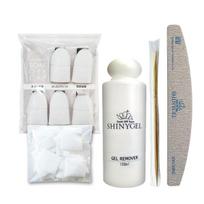 SHINYGEL Gel Nail Offset Remover remover cap zebra file wood stick Acetone Gel Made in Easy Removal of Nails (130mL + soak-off + + + soak-off cotton)