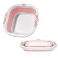 Foldable Foldable Soft Silicone Compact for Foot Outdoor Square Washbasin, Bucket, Material, Structure, Space-Saving, Laundry, Cleaning, Baths,