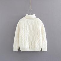 Retro Korean Style Fleece-Lined High-Neck Sweater for Kids and Babies Size 80 (for height 70 cm) balta