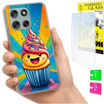Etui Do Motorola Moto G56 Obudowa Foto Case Plecki Grafika Cake + Szkło