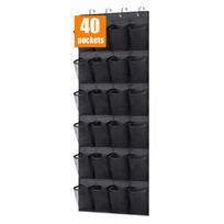 Over The Door Shoe Rack With 24/28/35/40 Large Mesh Pockets Hanging Shoe Organizer For Closet Hanging Shoe Rack Holder Hanger 24 grids juoda