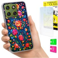 Etui Do Motorola Edge 70 Obudowa Foto Case Plecki Grafika Kwiaty + Szkło