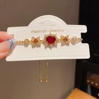 Flower Design Copper Chain Necklace With Gold Finish For Women Elegant Jewelry Gift Style F