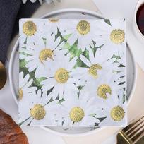 New Style Daisy Print Square Napkins - Bulk Pull-Out Case for Takeaway