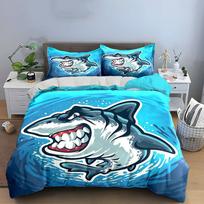 Shark-Themed Decorative Gift Set Multiple Sizes Kid'S And Adults' Bedroom Exquisite 3Pc Bedding Set, Gift EU Twin 135X200cm&set
