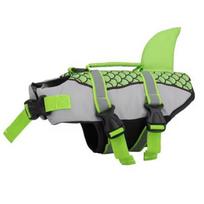 Scales Shark Swim Dog Clothes Pet Life Jacket Vest Harness Pet Swimming Summer Swimwear (green,XS（old）) žalia
