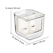 Automatic Bird Feeder Food Dispenser Transparent Feeding Cage Accessories Container for Small Pet Budgies Canary 16.5x18x16.6cm balta