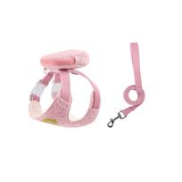 Reguliuojama Katės Šuns Kuprinė Pavadėlis Kvėpuojantis Patogus Šuns Krūtinės Diržas su kuprine Mielas Šuns Apatinis Marškinėlis Krūtinės Diržas (Pink,L) rožinė