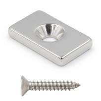 Magnes Neodymowy Płytkowy Z Otworem Pod Wkręt 20X12X3Mm, Prostokątny Hunter
