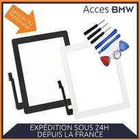 Vitre tactile iPad 4 Blanc A1458 Wifi 3G + Bouton Nappe Home + Joint + Adhésif Pré installé + Outils
