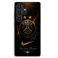 Dėklas Samsung Galaxy S25 Ultra PSG dvigubas čempionas ir didžiuojasi, juodas ir auksinis Maniacase juoda