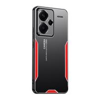 For Redmi Note 13 Pro+ 5G Case Metal Aluminum Protecting Lens Frost Case For Xiaomi Redmi Note 13 Pro Plus Prevent Fingerprints For Note 13 Pro Plus raudona