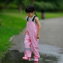 Chao Ta Tong Kids' Waterproof Full-Body Raincoat with Suspenders for Kindergarten Outdoor Play M (80-100 cm height)