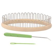 Round Shape Sock Knitting Loom with Needles with Loom Pocket Round Knitting Board Easy To Use DIY Friendly Knitting Tool Kit žalia