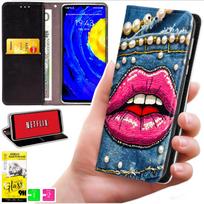 Etui Typu Portfel Do Motorola Moto G56 - Pokrowiec Bluemoon Nadruk + Szkło 9H