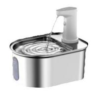Smart Wireless Cat Water Fountain Stainless Steel Auto Circulating Drinking Dispenser Pet Filter Quiet Cordless Large Capacity (as the picture,3L)