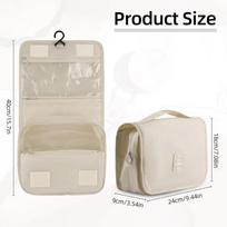 Travel Makeup Bag Waterproof Toiletries Organizer Women  Bathroom Hook Wash Pouch Hook Large Capacity  Makeup Storage Bag smėlis