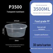 Round Transparent Thickened Disposable Lunch Box with Lid for Pickled Fish or Crayfish