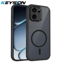 KEYSION magnetinis telefono dėklas, skirtas OnePlus Nord CE6, silikoninis+PC, matinis, permatomas juodas, atsparus smūgiams dangtelis, skirtas OnePlus 1+ Nord CE6 for OnePlus Nord CE6 juoda