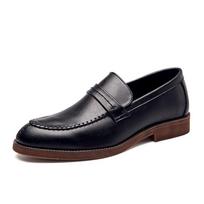Madingi Vyriški Loafers Verslo suknelė Odiniai Batai Vyriški firminiai rudi Oksfordo batai Aukštos kokybės minkšti plokšti laisvalaikio batai mocassin homme 38 juoda
