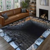 3D Vizualinės Iliuzijos Tamsaus Akmens Skylės Rašto Grindų Kilimėlis Kilimas Tinka Miegamajam Svetainei Vonios Kambariui Įėjimui Biuro Dekoravimui 40x60cm