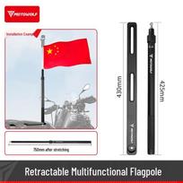 MOTOWOLF Motorcycle Telescopic Flag Pole & Action Camera Mount Action Camera Compatible