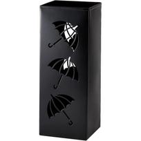 Metalinis skėčių laikiklis, kvadratinis skėčių stovas prieškambariui, 16 cm x 16 cm x 42 cm, juodas juoda
