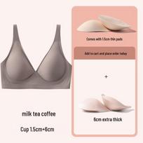 Nude Feel Seamless Korean Style Bra: Large Jelly Cups for Small Bust, Wire-Free, Thickened, Outer-Expanding Design XL [38/85ABC]