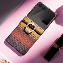 Rainbow Case For Samsung Galaxy Z Flip 7 6 5 5G ZFlip7 Flip7 Glass Film Hinged Ring Holder Fold Shockproof Luxury Hard Cover Galaxy Z Flip5 tamsiai ruda spalva