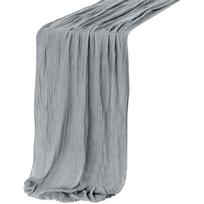Susiglamžęs marlės vestuvių stalo takelis Cheesecloth staltiesė Ilgas stalo takelis Namų sodybos valgomojo stalo dekoras 1 gray