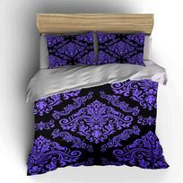 Elegant Purple Damask Bedding Set Multiple Sizes Kid'S And Adults' Bedroom Exquisite 3Pc Bedding Set, Gift EU Twin 135X200cm&set