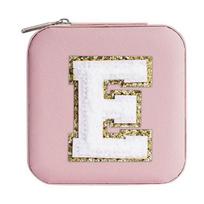 Jewelry Organizer Box Alphabet Decor Multi Grid Jewelry Earrings Necklace Storage Case with Mirror Household Stuff E